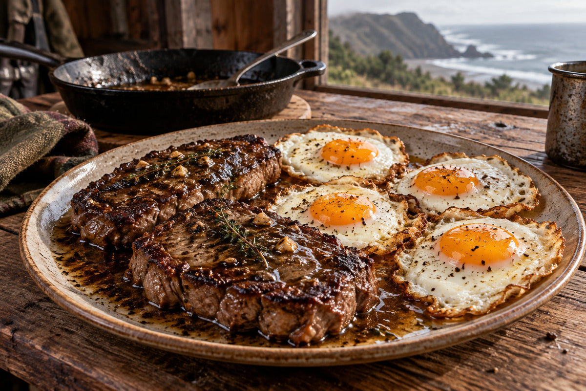 Steak & Eggs with Wild Meat Pan Sauce