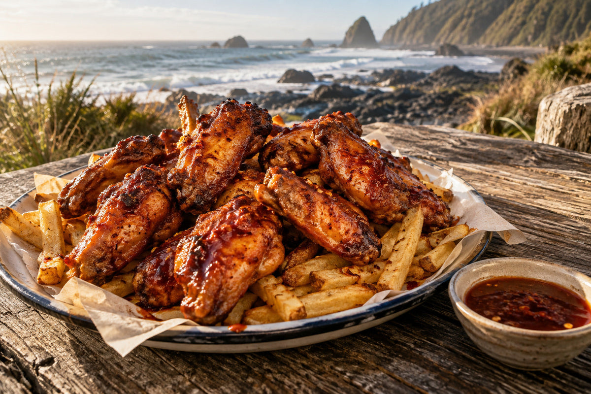 Smoked Chilli Wings with Fries