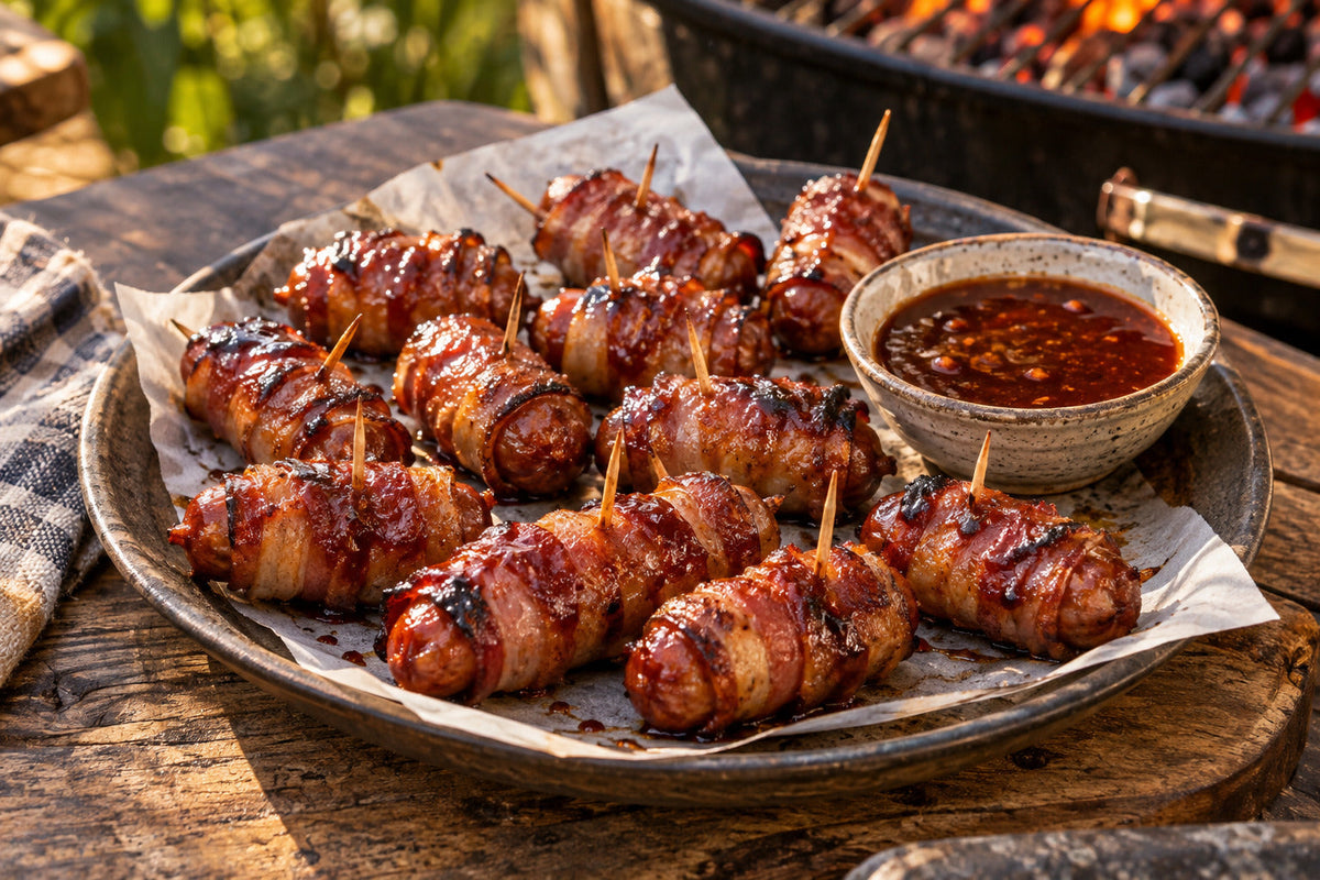 Bacon-Wrapped Franks with Smoked Chilli