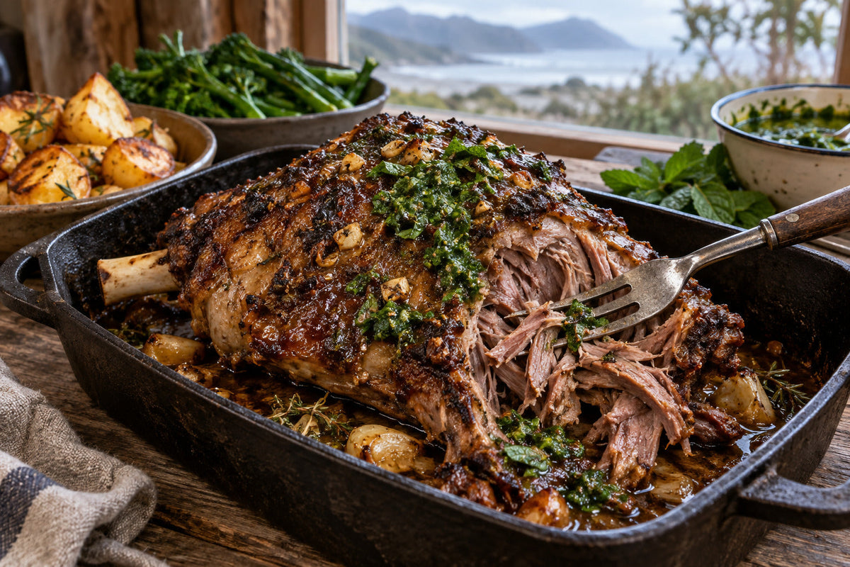 Forking Mint Roast Lamb Shoulder