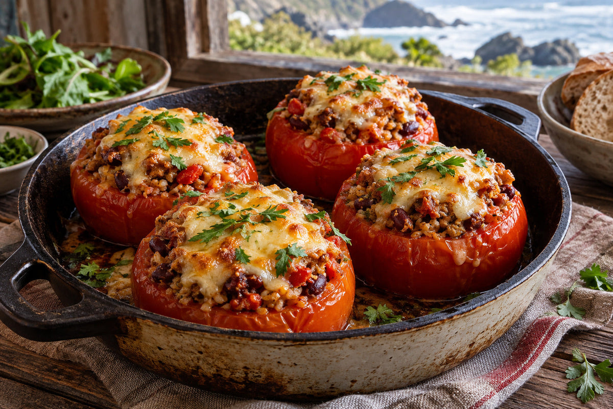 Chilli Stuffed Tomatoes & Cheese