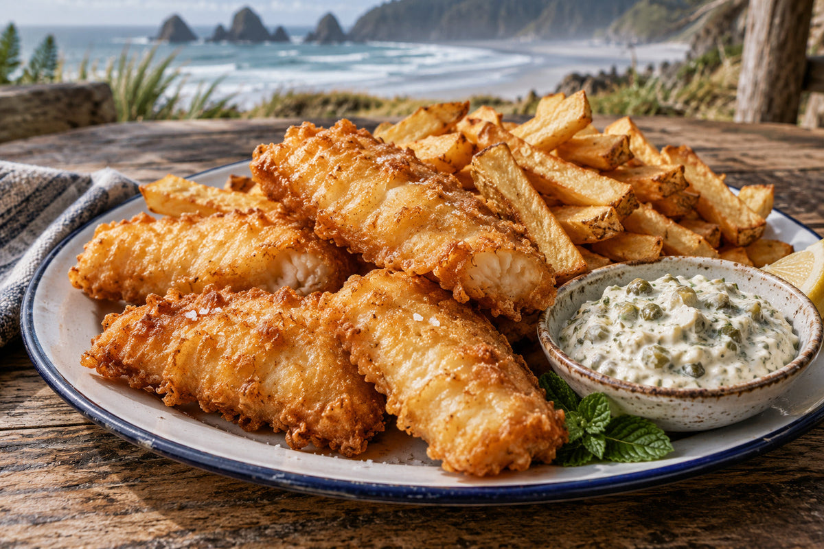 Fish & Chips with Mint Caper Tartare