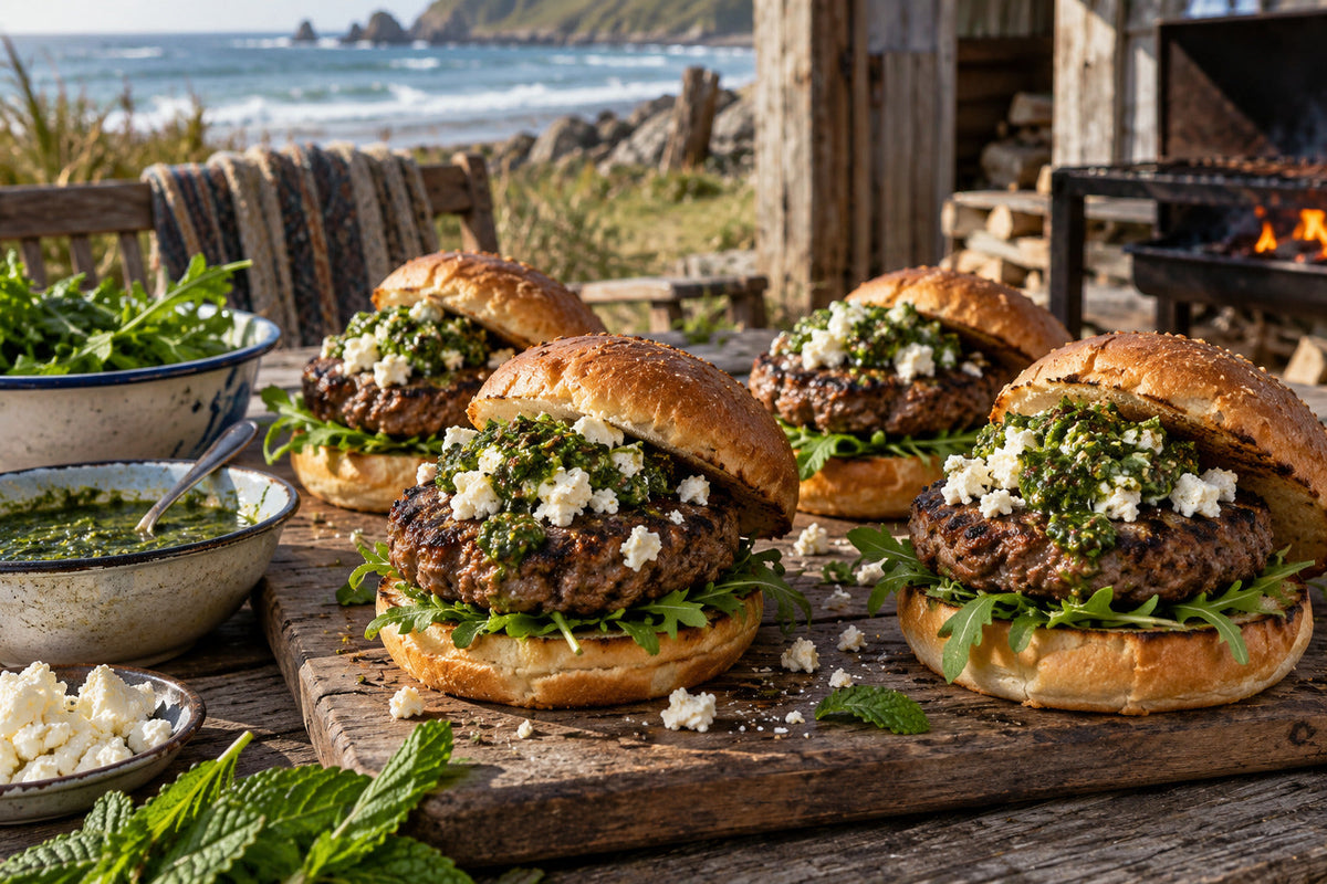 Lamb & Mint Burger with Feta