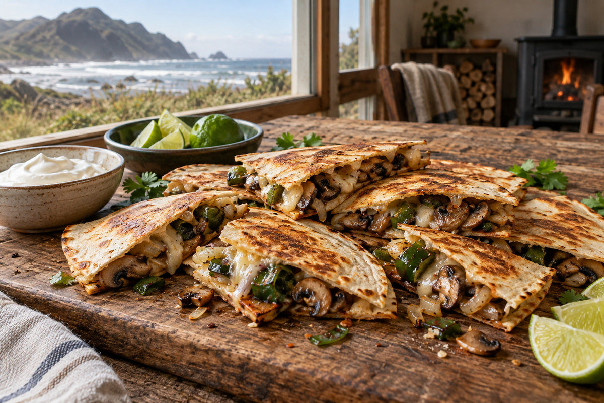 Mushroom and Poblano Quesadillas