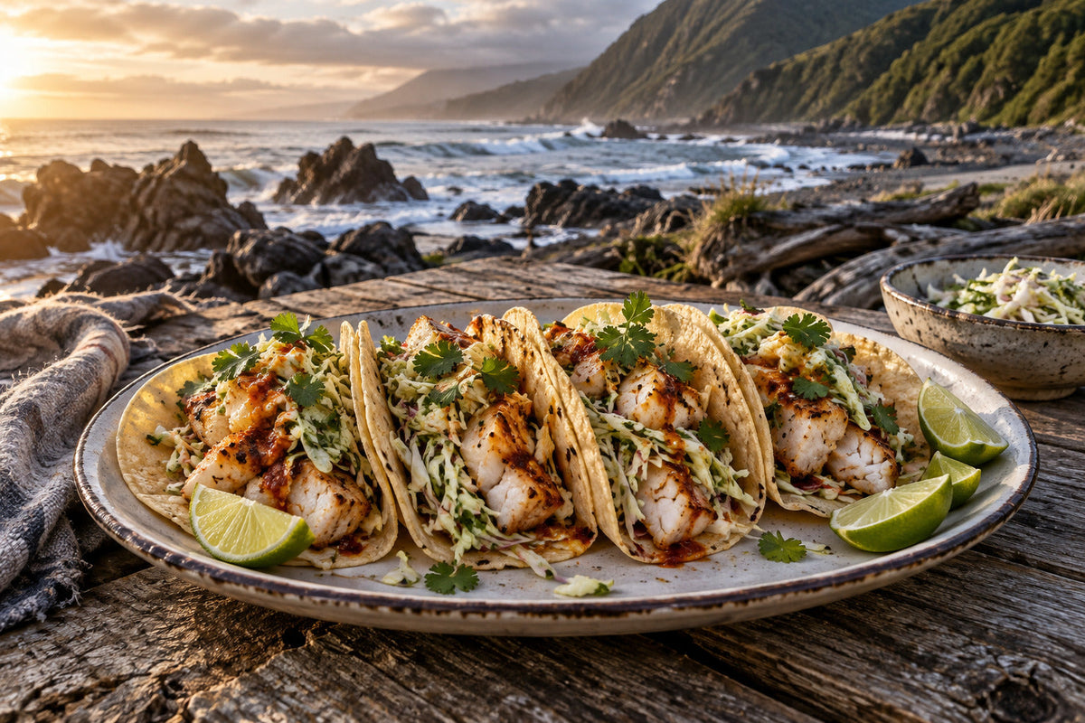 Chilli Lime Fish Tacos with Slaw
