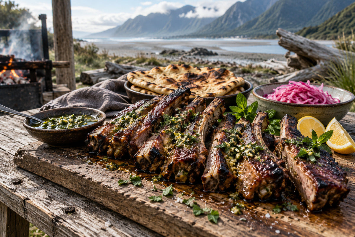 Mint-Glazed Smoked Lamb Ribs