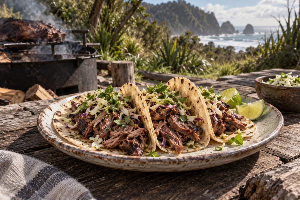 Gluten-Free Minted Lamb Neck Smokehouse Tacos