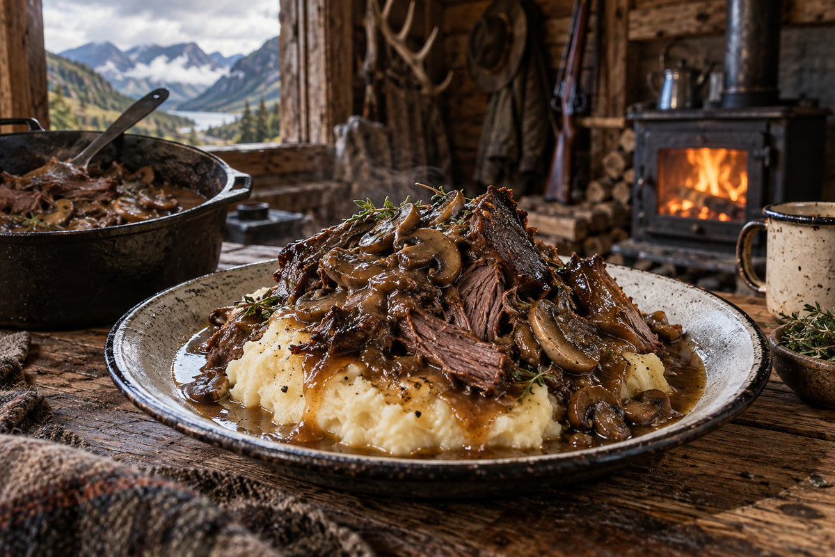 Wild Meat Venison Shoulder with Mushrooms