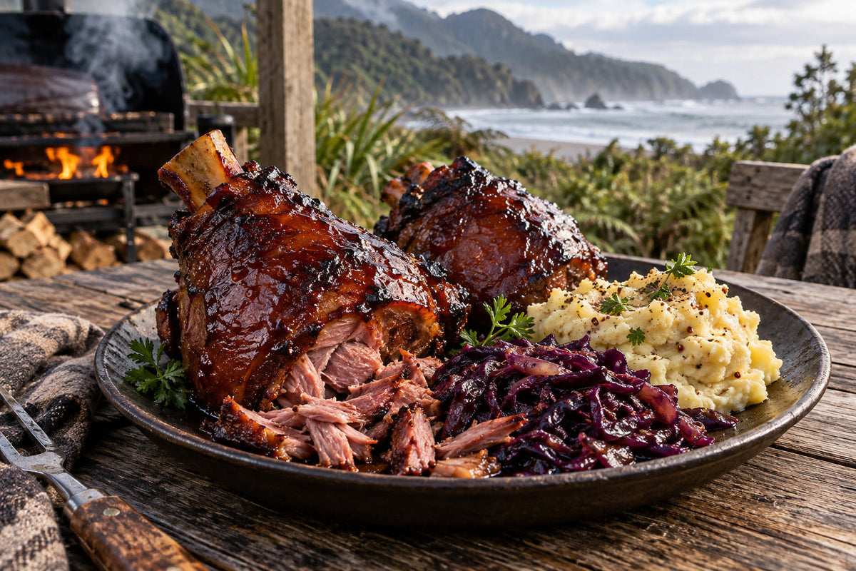 Bonfire Glazed Smoked Ham Hocks