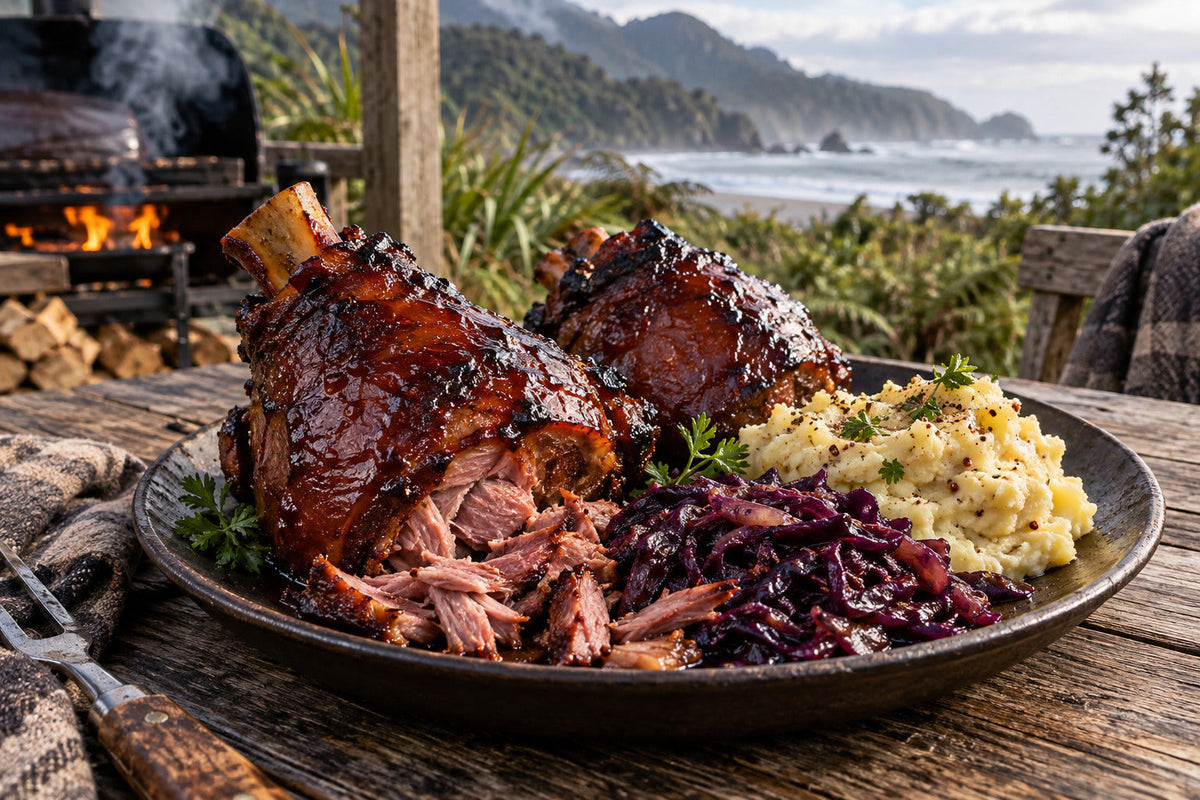 Gluten-Free Bonfire Glazed Smoked Ham Hocks