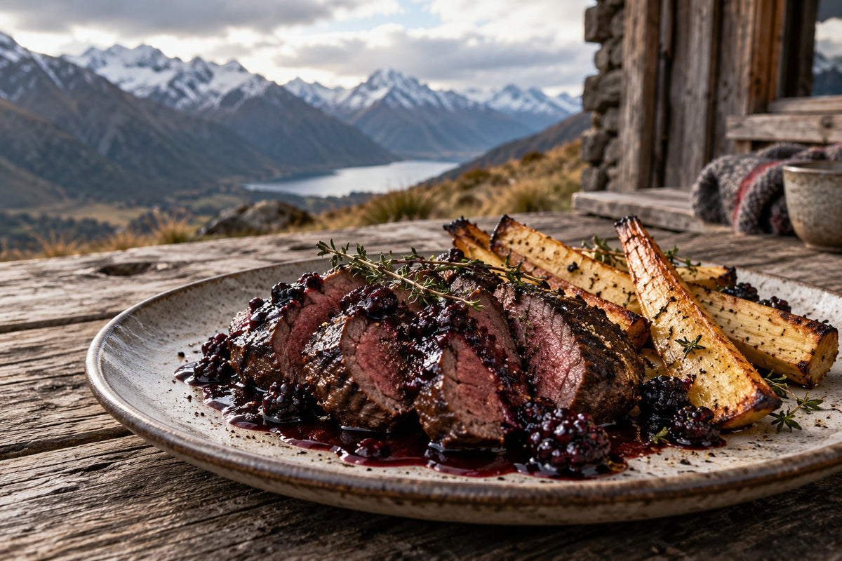 Chamois Loin with Blackberry Wild Meat Glaze