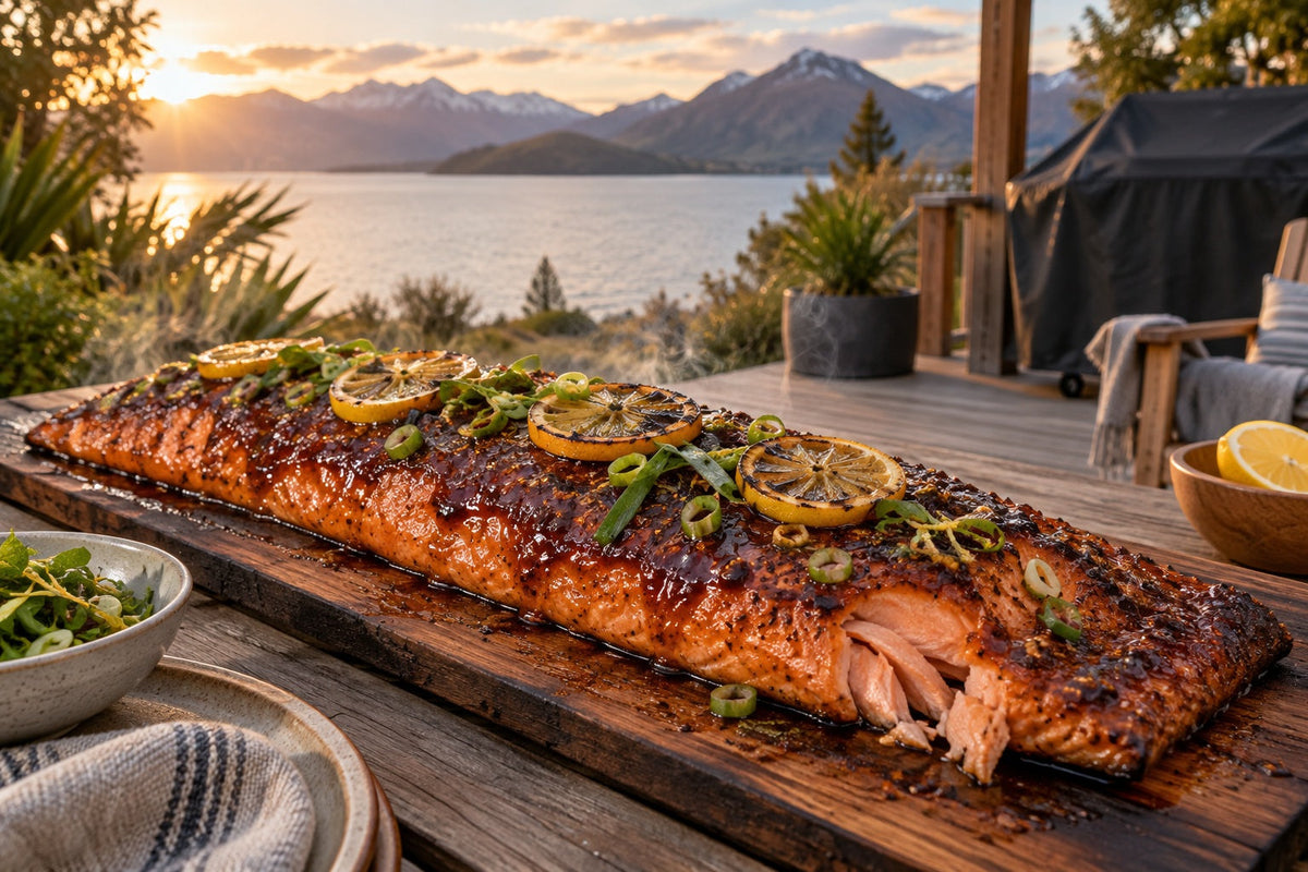 Bonfire South Island Salmon on Cedar