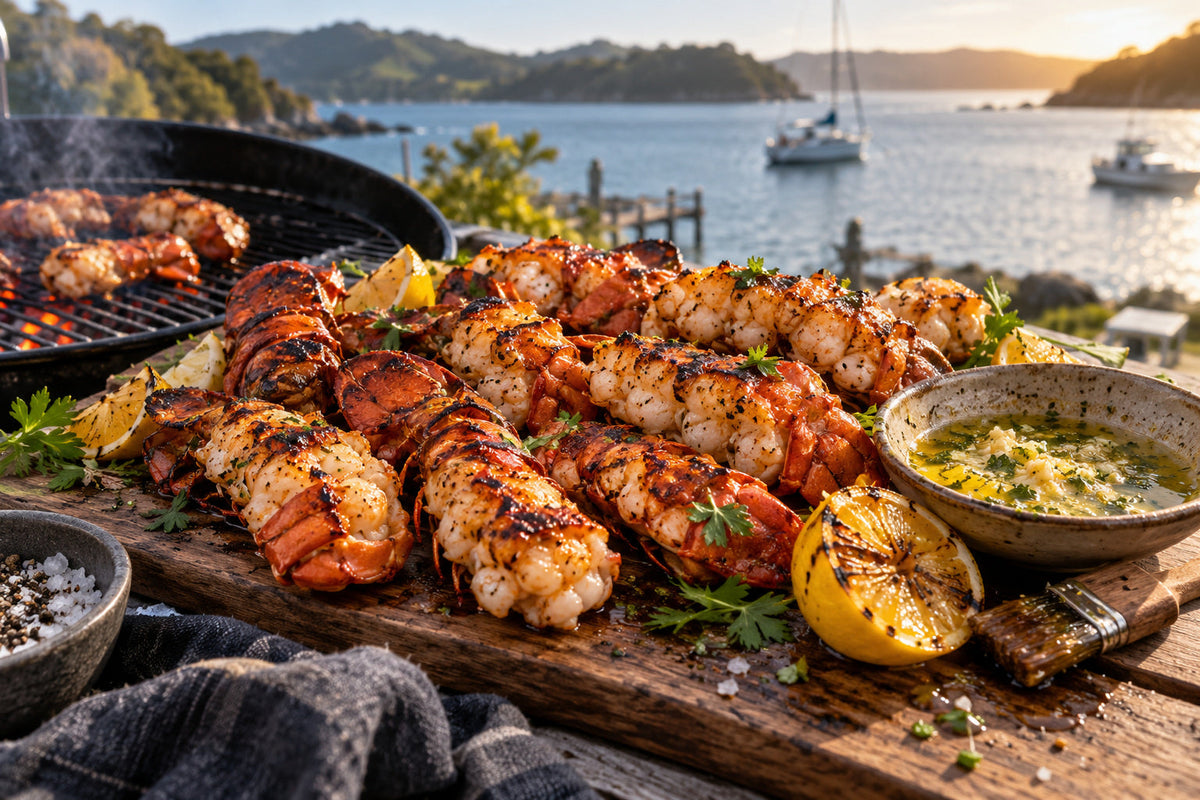 Bonfire Crayfish Tails on the BBQ