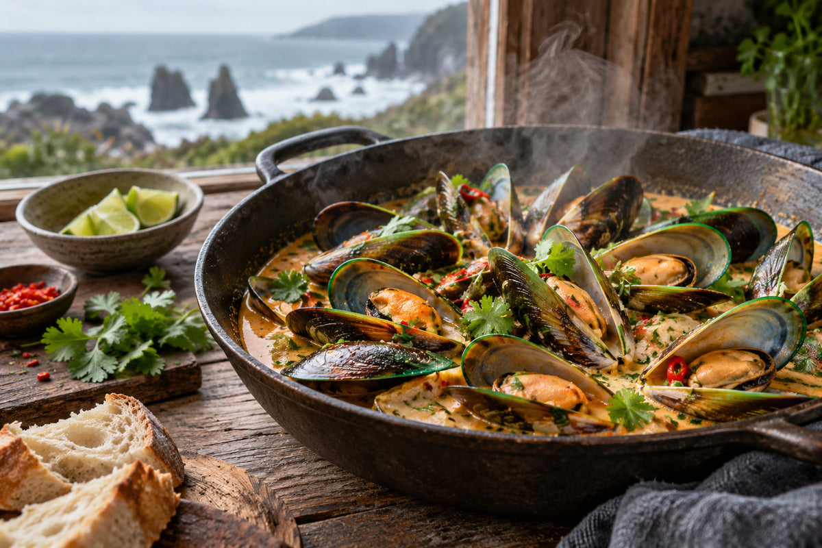 Smoked Chilli Coconut Mussels