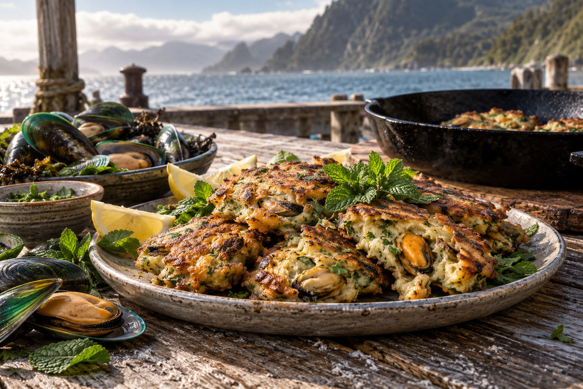 Forking Mint Mussel Fritters
