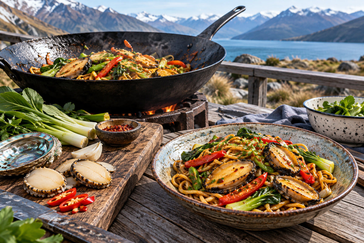 Paua Noodle Stir Fry with Smoked Chilli