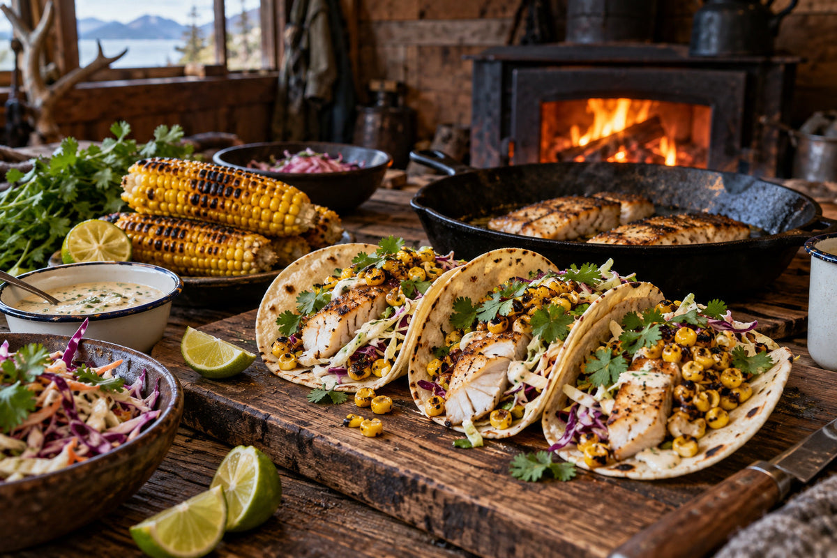 Bonfire Rig Tacos with Charred Corn