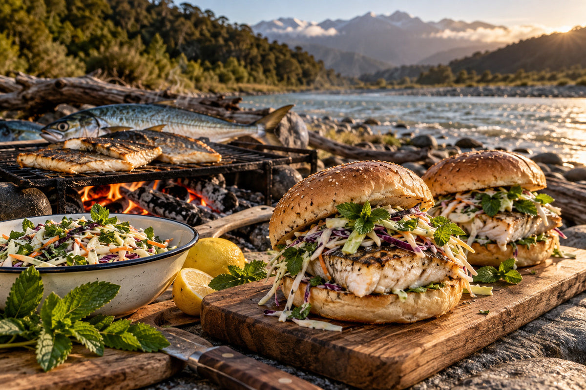 Kahawai Burgers with Forking Mint Slaw