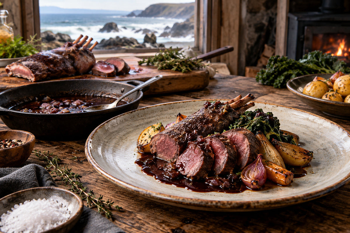 Hare Saddle with Wild Meat Red Wine Jus