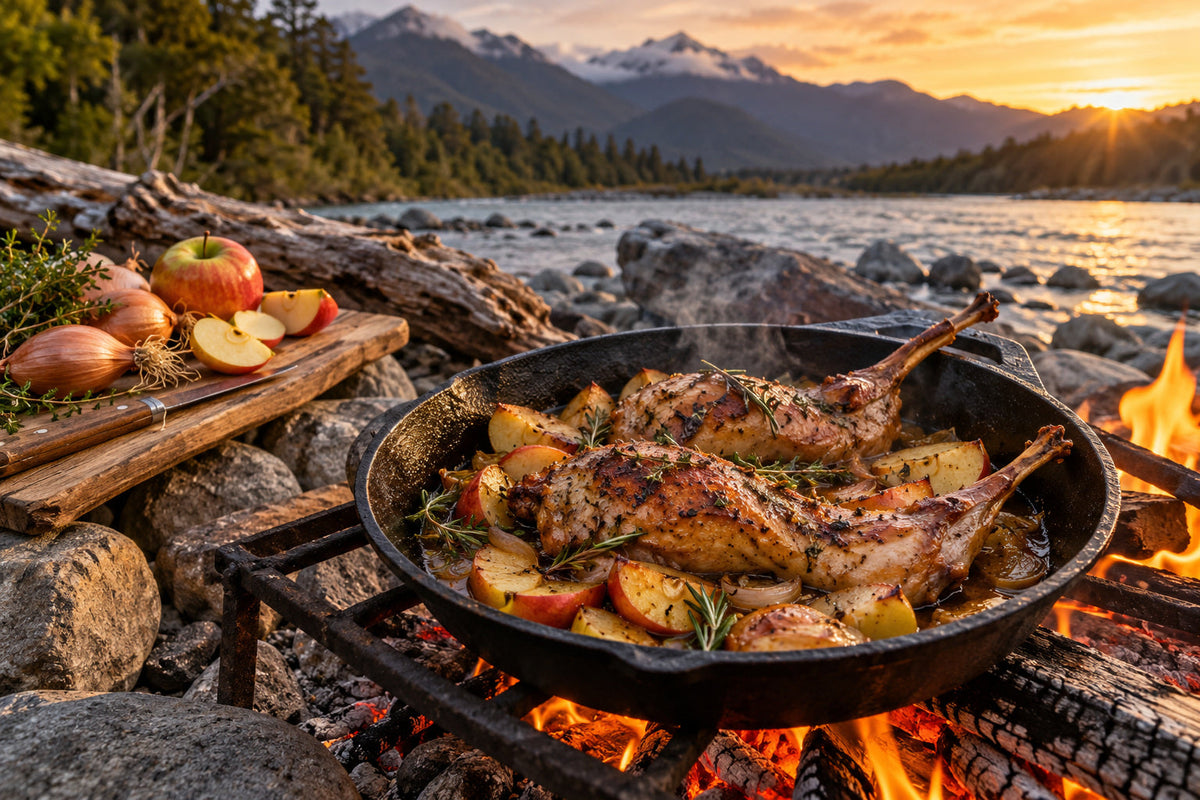 Bonfire Rabbit Legs with Apples