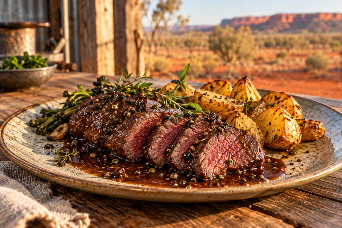 Kangaroo Fillet with Wild Meat Pepper Jus