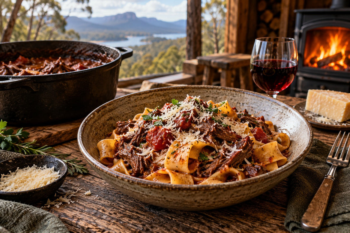 Slow-Cooked Wallaby Ragu with Smoked Chilli