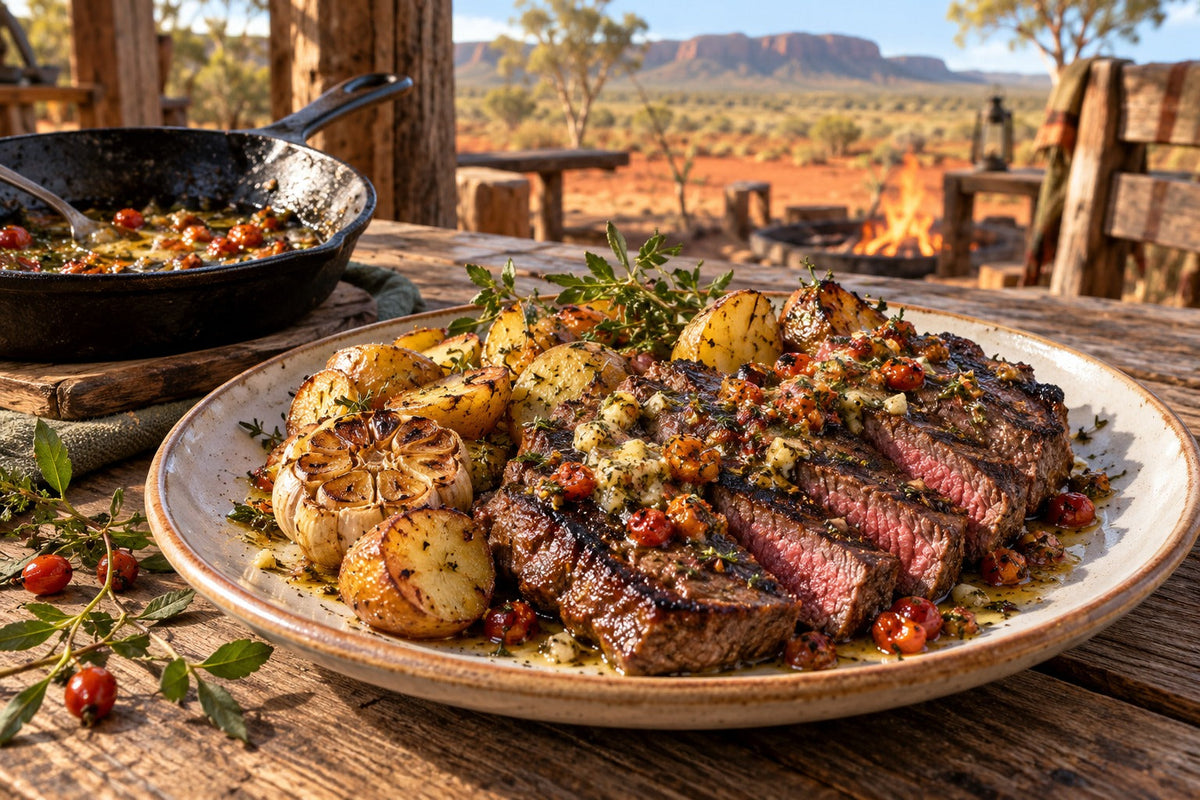 Camel Steak with Wild Meat Bush Tomato Butter