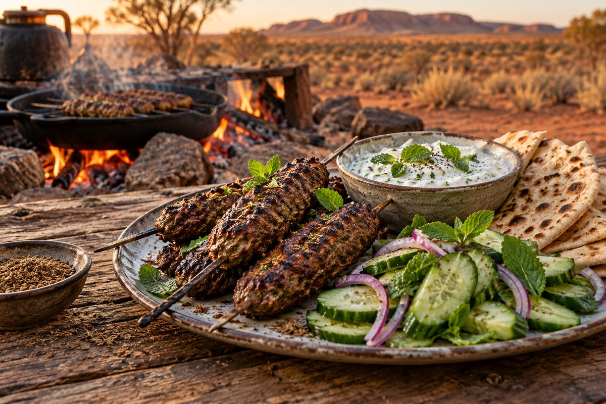 Campfire Camel Koftas with Forking Mint Yoghurt