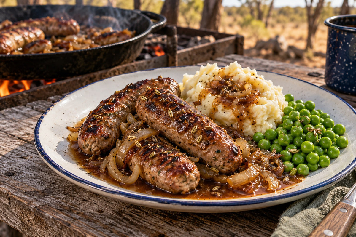 Wild Boar and Fennel Sausages with Wild Meat Gravy