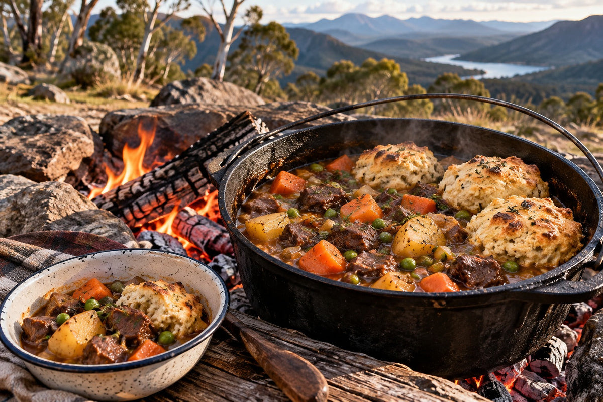 Campfire Venison and Damper Stew