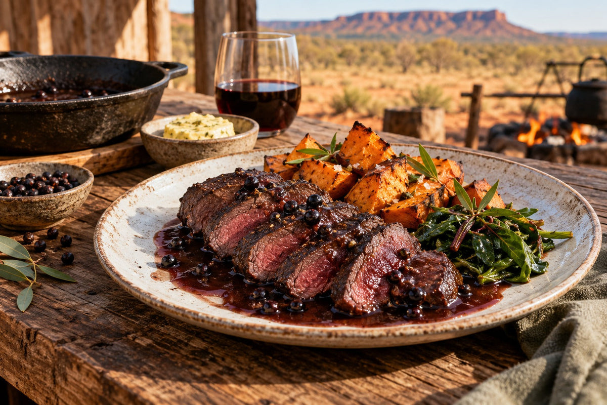 Emu Fillet with Wild Meat Pepperberry Jus