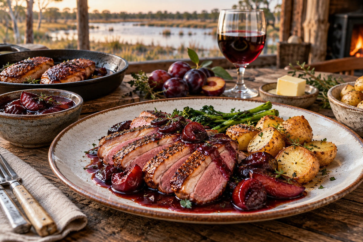 Wild Duck Breast with Wild Meat Plum Jus