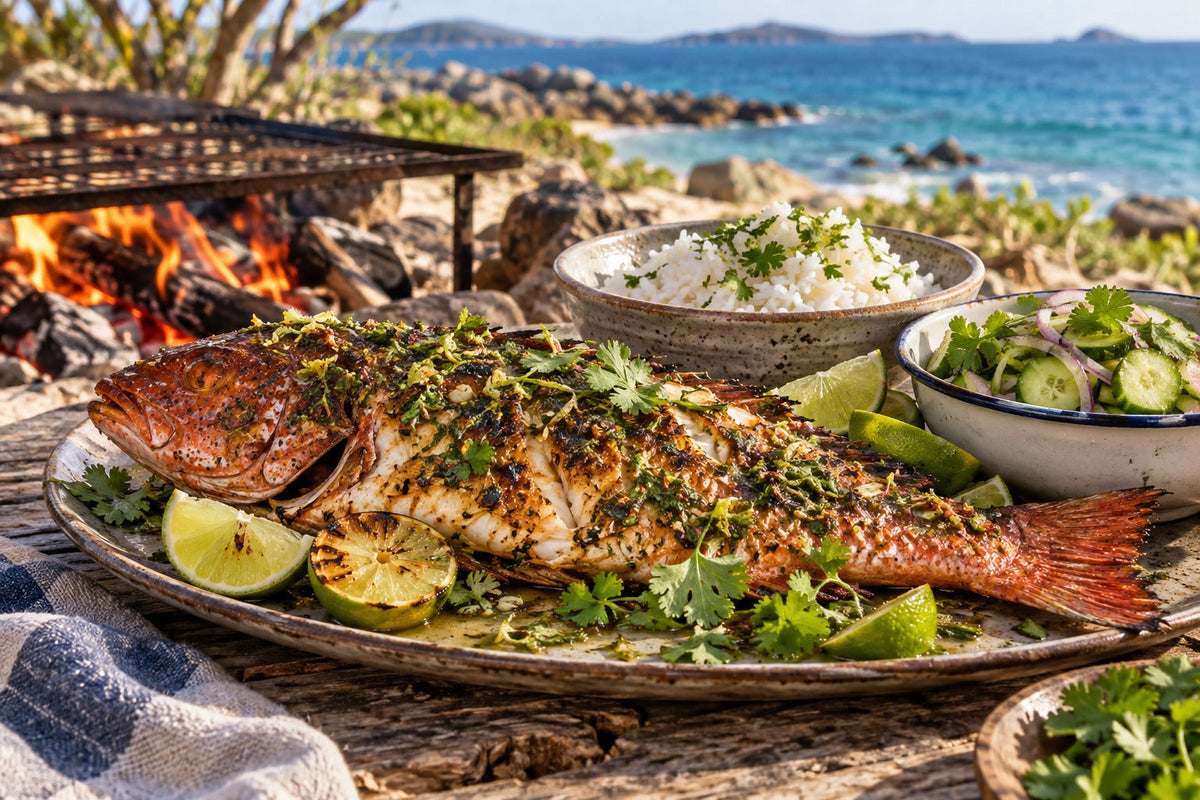 Coral Trout with Bonfire Lime Glaze