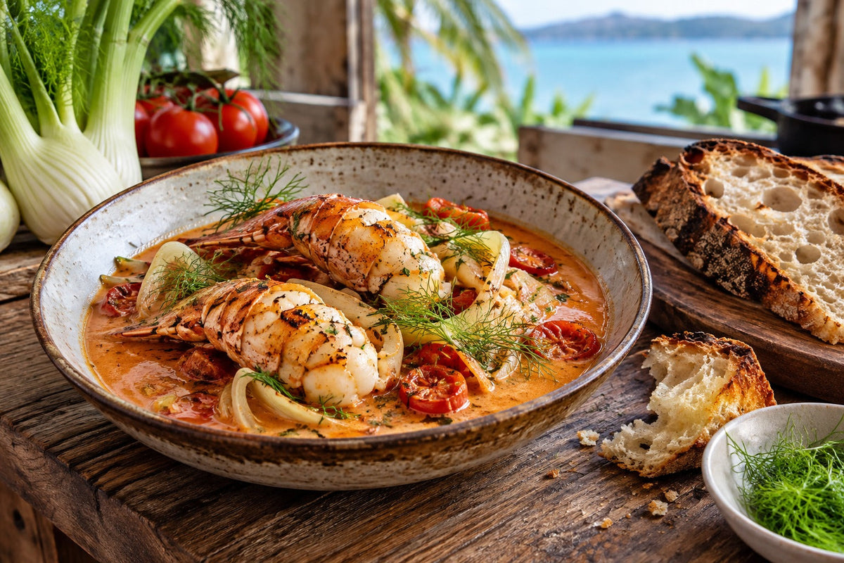 Moreton Bay Bugs with Wild Meat Bisque