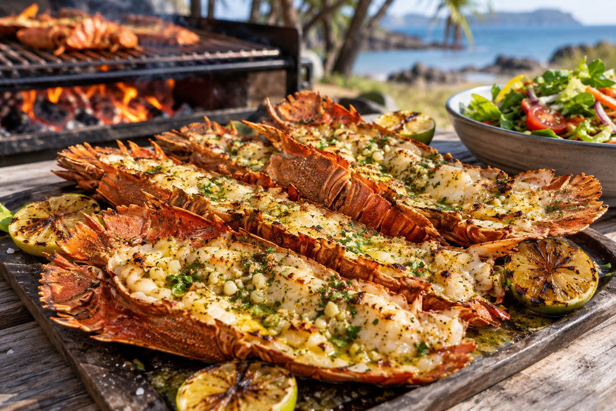 Bonfire Moreton Bay Bugs on the BBQ