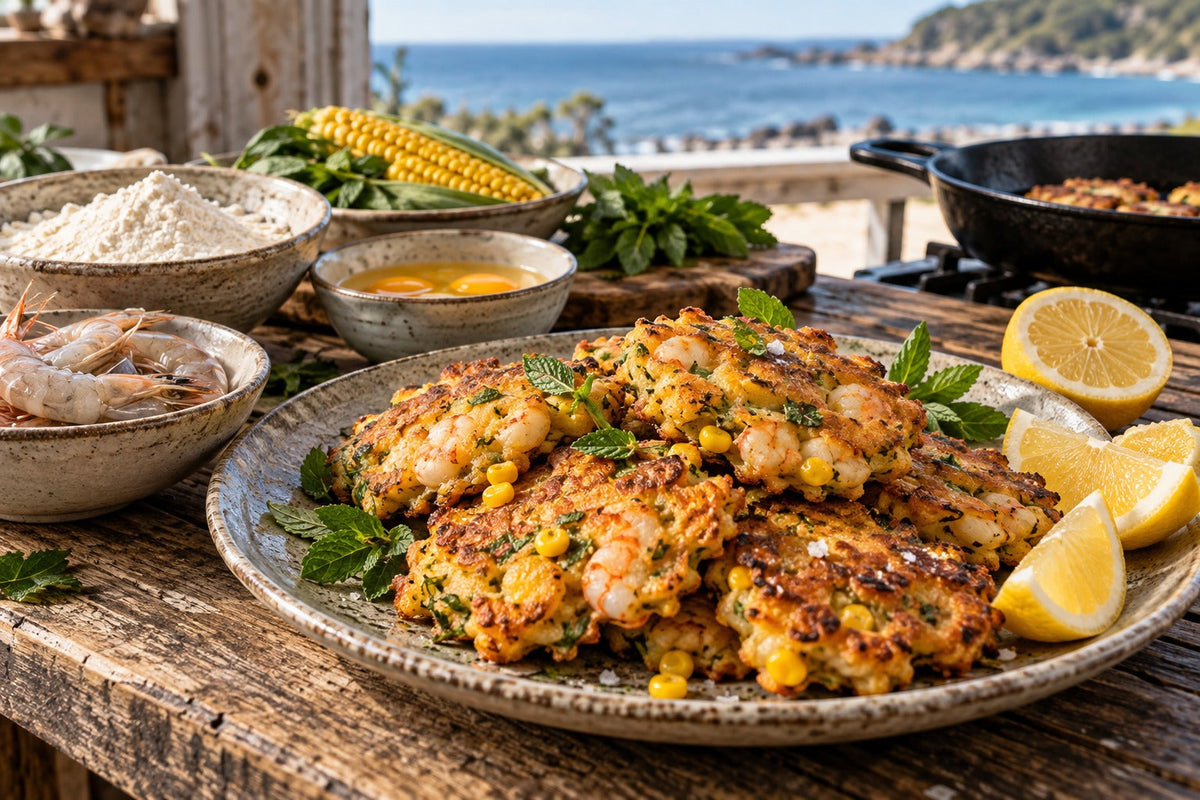 Forking Mint Prawn Fritters