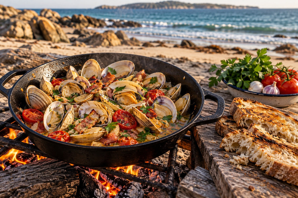 Pipis with Wild Meat Bacon Broth