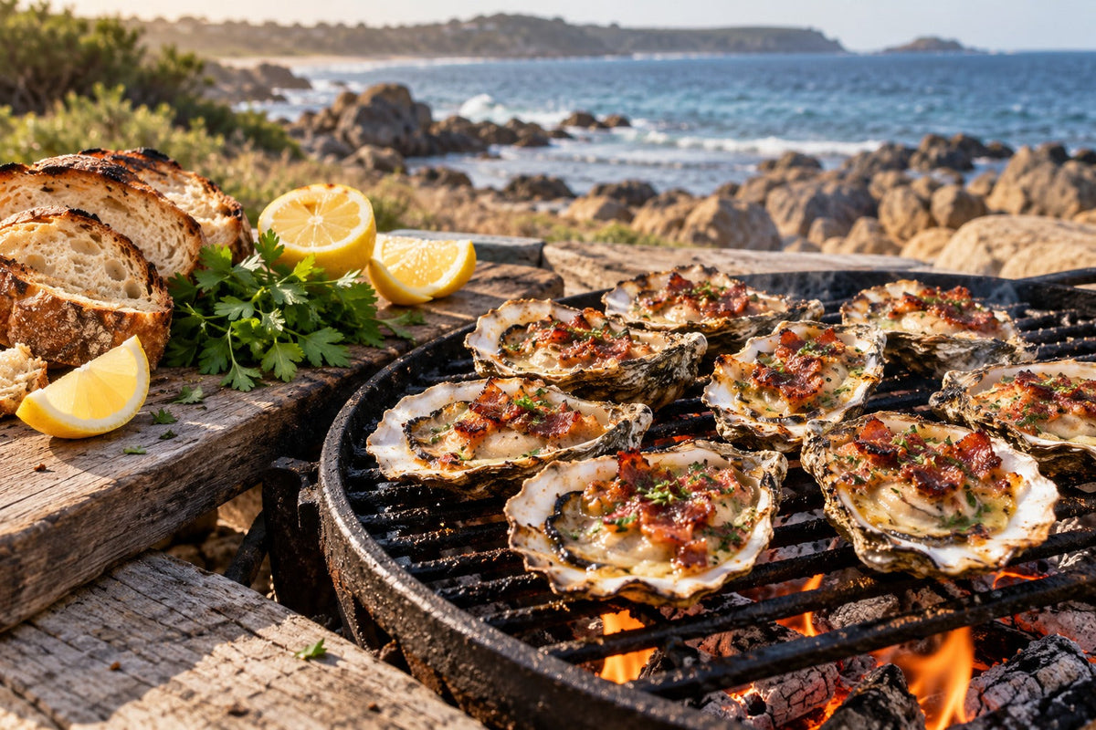 Bonfire Oyster Kilpatrick (Australian Wild Foods)