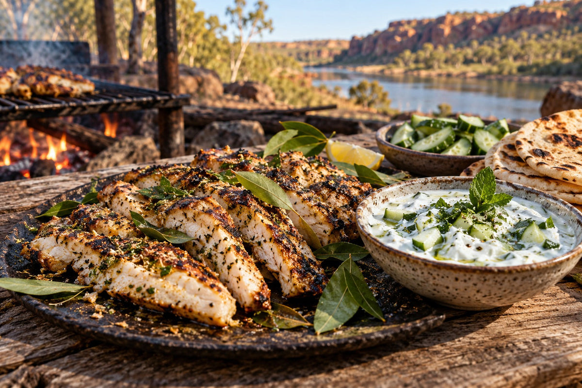 Lemon Myrtle Crocodile with Forking Mint Yoghurt