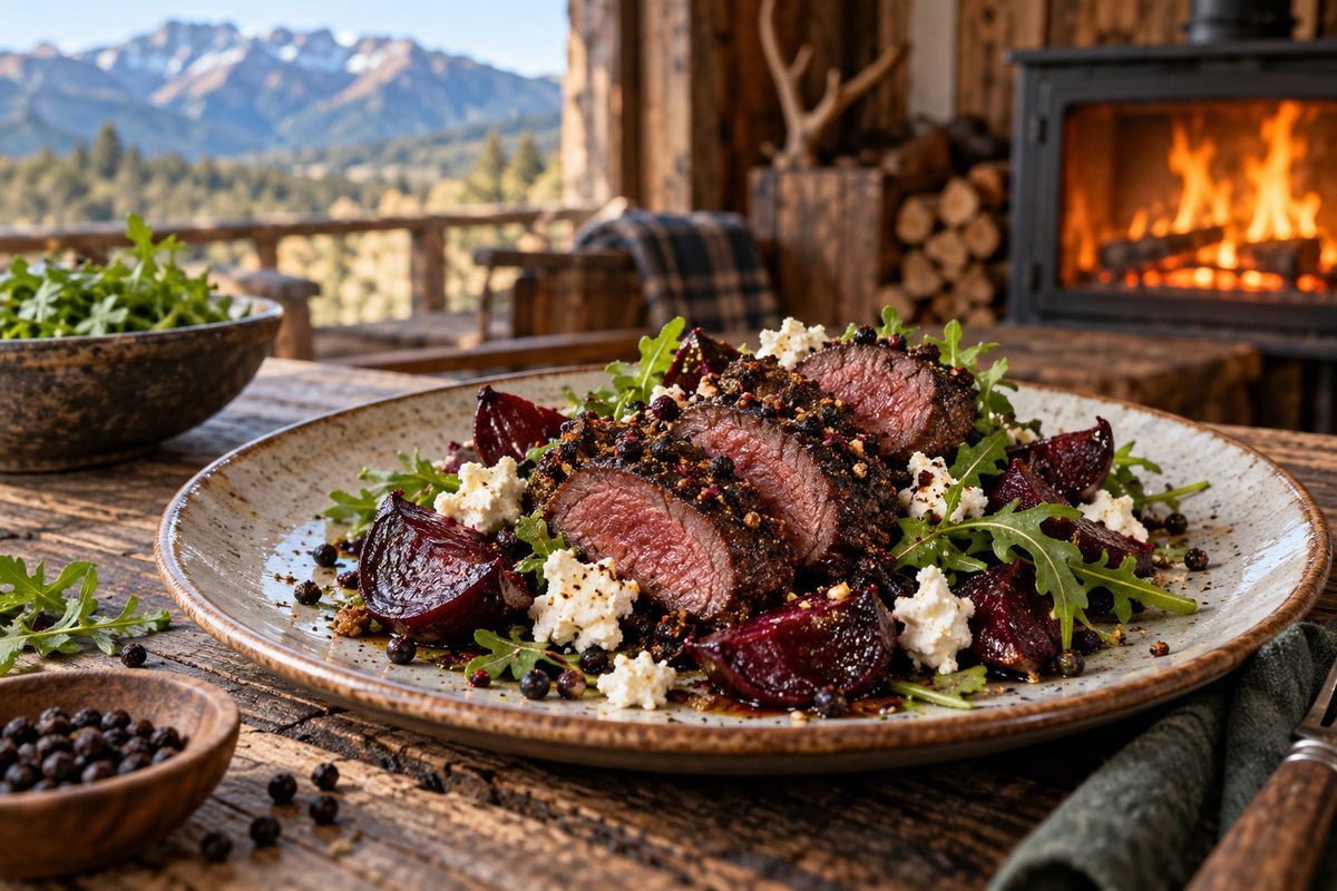 Pepperberry Venison with Smoked Chilli Beetroot